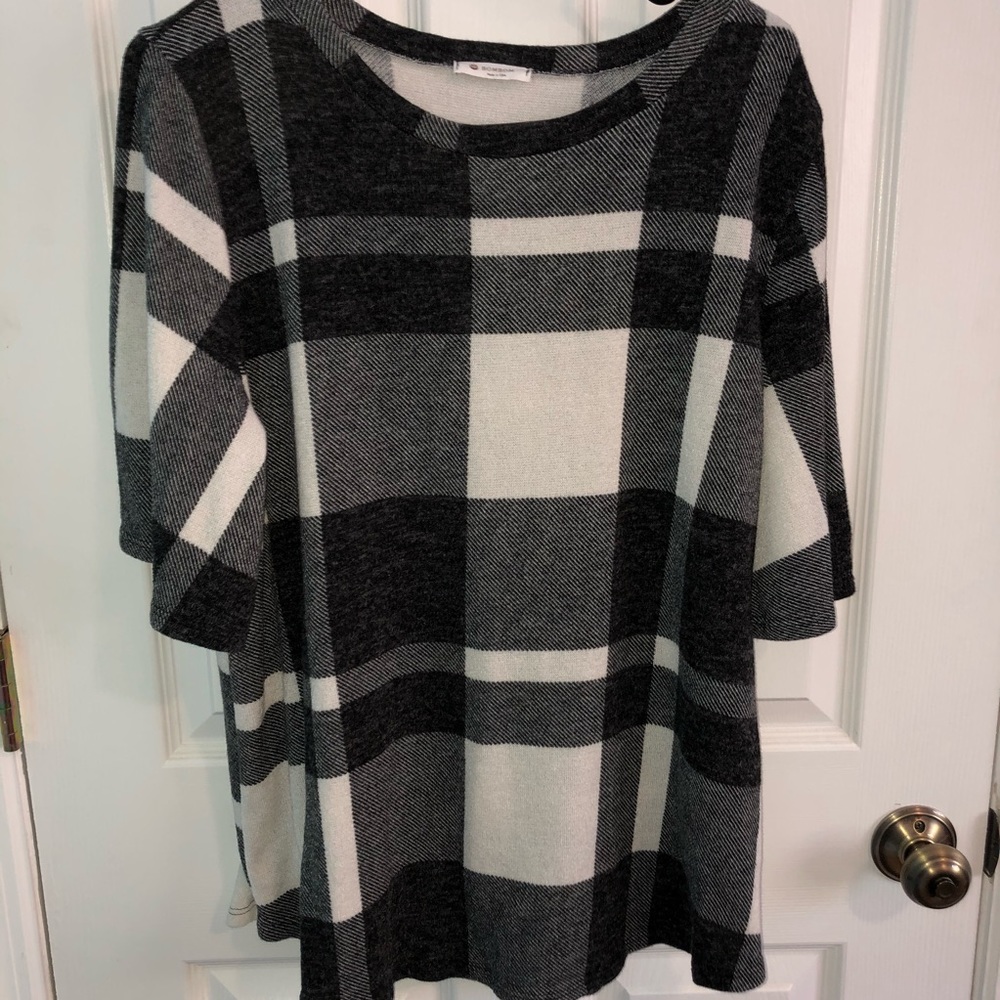 Black and white plaid sweater